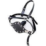 Y-Shape Leather Head Harness With Bondage Dildo Rivet Mouth Masks Gag Fetish Sex Abusing Toys (Length: 6 Cm)