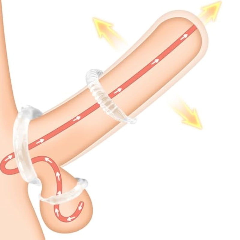 Flexible Cock Ring Set 3 Pcs Waterproof Penis Rings For Erection Enhancing Delay Ejaculation Adult Male Sex Toy For Penis Training And Long-Lasting Couples Sex