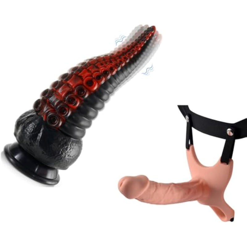 Hollow Strap-On System + Tentacle Dildo Vibrator