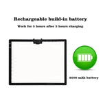 A3 Rechargeable LED Light Pad with Stand, Adjustable Brightness & Magnetic Clip