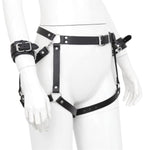 Sex Bondage Bdsm Restraints Harness Toys, Adjustable Leather Handcuffs Thigh Cuffs Ankle Shackles Waist Strap Set Pu Leather, Cosplay Adult Sm Games Sex Toys For Men Women And Couples