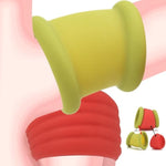 Double Penis Ring For Men - Green + Red Silicone Cock Ring For Harder Longer Stronger Erections - Erection Enhancing Sex Toy