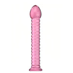 Pink Sex Toys Glass Dildo Wand G-Spot Prostate Massage Anal Butt Plug Stimulator Smooth Waterproof Material With Safety Bottom For Men Women Couples