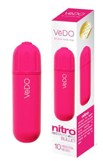 Nitro Bullet, Rechargeable Vibrating Adult Sex Toy, 3.25” Travel Size Vibe (Pink)