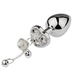 Unisex Bullet Metal Anal Plug With Heart Shaped Jewelry Base Bell Butt Plug Massager Sex Toy