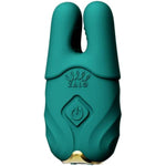 Nave Vibrating Nipple Clamps | Sex Toys For Women | 8 Vibration Modes W/Dual Motors Built-In Tips | Sleek & Slim Design | Turquoise Green