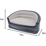 Folding Portable Inflatable Double Sofa, Lazy Flocking Two-Seater Lounge Chair With Electric Air Pump - Great For Pop Up Indoor Living Room And Outdoor