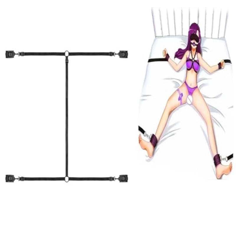 Bdsm Bondage Bed Restraints With Handcuffs & Footcuffs Set Adult Under Bed Restraint System – Soft & Durable Bondage Set With Wide Straps For Secure Fit