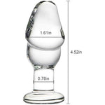 Glass Dildo Pleasure Wand Penis Crystal Anal Butt Plug For Men Women Transparent