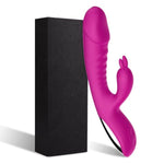 Thrusting Dildo Vibrator Sex Toys For Women G Spot Rabbit Vibrators Adult Sex Toys With 10 Vibrating Modes And Clitoris Stimulator For Multiple Stimulation Silicone Waterproof Rechargeable