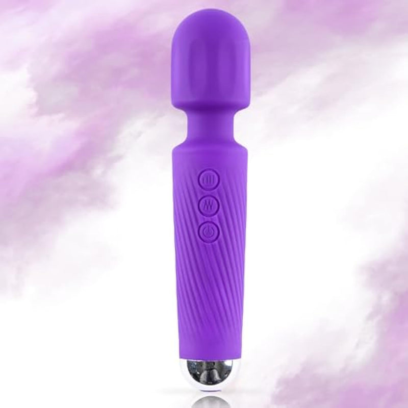 Vibrator Wand Sex Toys,Clit Stimulator Vibrators,Vibrator For Woman,Wand Massager Sex Toy,20 Patterns,8 Speeds Of Pleasure,Quiet Adult Sex Toys,Waterproof, For Women Partner Play Gifts (Purple)