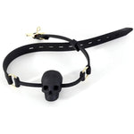 Silicone Mouth Ball Gag Breathable Skull Shape Open Mouth Gag With Adjustable Strap Sm Restraints Role Play Fetish Sex Toys For Women Men (Black)