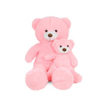 2-In-1 Teddy Bear Plush Set, 39.4 Inch Large & 17.7 Inch Small, Stuffed Animal With Hidden Storage (Pink)