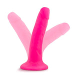 Neo Sensa Feel Dual Density Super Soft Squishy 6 Inch Cup Realistic Suction Cup Dildo - Neon Pink