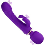 Classic G Spot Vibrator Sex Toys Clitoral Rabbit Vibrators Stimulator Dildo, Anal Adult Vibrator Dildos With 10 Powerful Vibrating Modes, Wand Massager Soft Silicone For Women Couple (Purple)