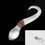 Glass Dildo Anal Plug Sex Toys for Couples, 6.69 Inch S-Shaped Crystal Anal Dildos for Vagial G-Spot Stimulation, Anal Trainer Curved Dildo for Women, Prostate Massager Anal Dilator Sex Toy for Men