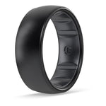Elements Luxe Classic Silicone Ring - Comfortable And Flexible Design - 6.6Mm Wide, 1.75Mm Thick - Midnight Pearl - Size 9