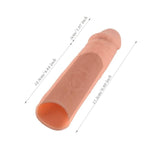 Beige Silicone Penis Sleeve Extender for Men - Realistic Textured Cock Enlarger