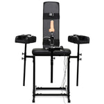 Ultimate Fully Adjustable Obedience Chair With Sex Machine – Thrusting Dildo For Men, Women & Couples | Durable Frame, D-Rings & Quick Release Straps | 4-Piece Bondage Set – Black