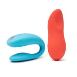 Sync Go Turquoise C-Shaped Couples Vibrator Travel Edition & Touch X Coral Powerful Mini Massager Vibrator - Couples Sex Toys Bundle