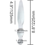 8.8" Clear Glass Dildo Crystal Female Masturbator G-Spot Stimulator Sex Pleasure Wand