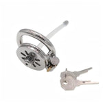 Flat Chastity Cage With Catheter Male Sex Toys Metal Chastity Device Penis Cage With Concealed Lock And 2 Keys Breathable Cock Cage For Bondage Of Man'S Penis Stainless Steel Bondage Gear (1.77In,B)