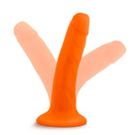 Blush Neo 6" Slim Realistic Dildo, Dual Density Soft Sensa Feel Penis - Suction Cup, Harness Compatible Anal, Vaginal, Pegging Play Lifelike Cock, Adult Sex Toy For Women, Men, Couples - (Neon Orange)
