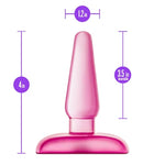 Blush B Yours 4" Eclipse Pleaser Butt Plug - Beginner Anal Trainer With Soft Tapered Tip - Slim Insertion Bum Plug, Body Safe Pvc Anchor Base - Adult Anal Sex Toy For Women, Men & Couples - (Pink)