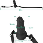 Mouth Ball Gag Wear Adjustable Dildo Penis & Skin-Friendly Silicone Handcuff