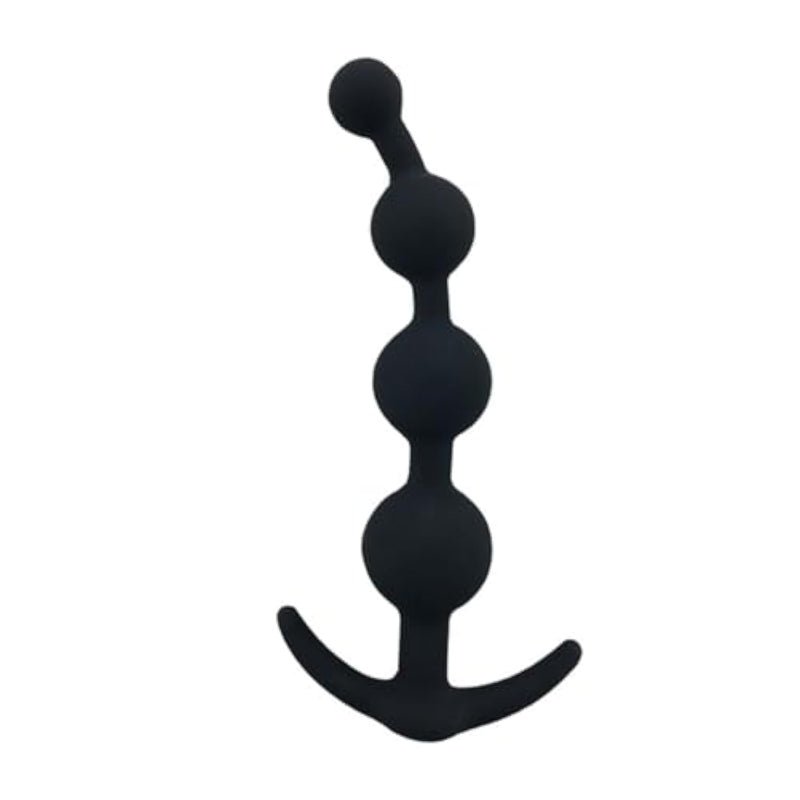 Silicone Anal Beads Butt Plug-Flexible Anal Chain With Different Size Anal Balls,Silicone Butt Plug With Thin Neck & 4 Gradual Beads & Curved Base Butt Plug G-Spot Stimulation Sex Toy For Women Men