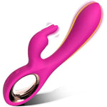 G Spot Vibrator Female Sex Toys - 2 In 1 Soft Vibrating Dildos With 10 Vibrations & Dual Motors Pink Dildo, Waterproof Rabbit Vibrators Adult Sex Toys For Woman Or Couple (Rose Red)