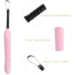 Faux Fox Tail Flogger Whip - Sm Bondage Paddle, Sex Tickler Teaser For Women, Men & Couples - Orgasm Training Stimulator & Sex Spanking Toy - Soft Faux Fur, Black Handle, Sexy Fetish Toy