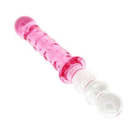 Glass Dildo Anal Butt Plug, Pink Style Sensuality Crystal Personal Massagers Adult Sex Toys (9In Beaded)