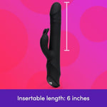 Thrusting Rabbit Vibrator For Women | Silicone Thrusting Dildo G Spot Personal Massager | 10 Powerful Vibration Modes | Rechargeable Clitoral Stimulator | Adult Sex Toys & Games For Couples