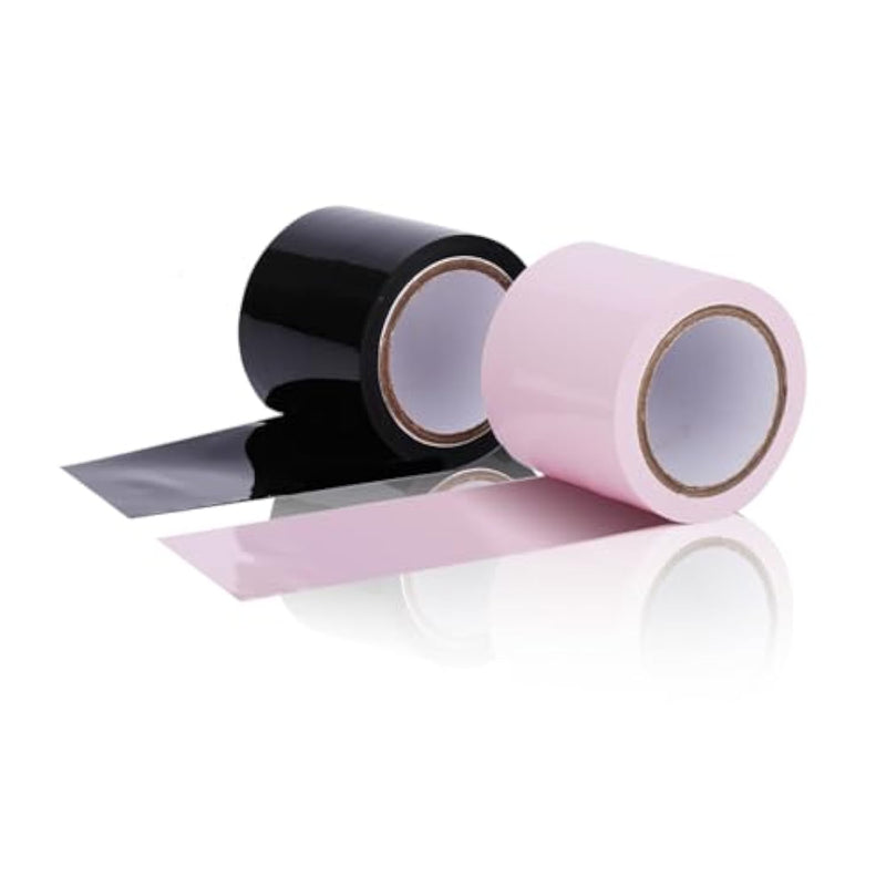 Couples' Intimacy Restraint Set - Adjustable And Comfortable Restraint Accessories - Enhance Bondage Experience - (2 Rolls, 33Ft Black & Pink)