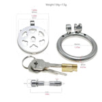 Flat Chastity Cage Made Of Metal Male Chastity Device With Catheter And Belt Cock Cage With Concealed Lock And Multiple Ventilation Holes For Restraining A Man'S Penis Sex Toys Penis Cage (1.77In,A)