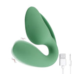 C-Shaped Anal Silicone Vibrators Male Prostate Massager Adult Sex Toys,Stimulating Prostate Anal Butt Plug Couple Vibrators,Rechargeable G Spot Vagina Stimulator Dildo For Couples (Mint Green)