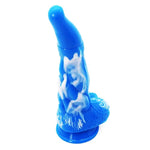 Soft Irregular Multi Colored Suction Anal Dildo Plug For Women Men With Suction Base (Blue+White)