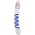 Blue Crystal Glass Pleasure Wand Anal Plug For Lover