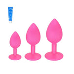 Silicone Butt Plug Anal Plugs,3Pcs Silicone Anal Plug Toys Anal Training Kit Adult Sex Toys Games Buttplug,Personal Sex Toy For Adult Women,Men And Couples(Pink)