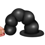 Liquid Silicone Butt Plug 5 Balls Anal Beads Prostate Massager With Strong Suction Cup G-Spot Dildo Vaginal Stimulation Anal Stretcher Adult Sex Toys For Men Women (L)