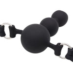 Silicone Ball Open Mouth Gag Three Beads Cock Dildo Penis Mouth Ball Gag Bondage Restraint Slave Gags Deep Throating Sex Toys For Couple