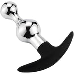 Upgraded Metal Silicone Hybrid Beaded Anal Butt Plug Wearable Anus Vaginal Stick Flexible Anchor Shaped Handle End Odorless Warm Chill Stimulation Men Women Masturbation Outdoor Fetish Sex Toy