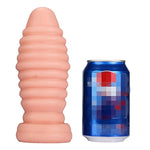 Large Flesh Ribbed Anal Plug Big Butt Plug Anus Stimulator Anal Training Toy For Advanced Men Women