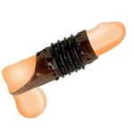 Silicone Penis Extender Sleeve Reusable Penis Rings Enlargement Enhancer Delay Cock Rings Sex Toys For Men (B)