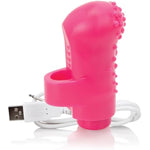 Charged Fingo Vooom – Pink Finger Vibe – Waterproof, Discreet Mini Clitoral Toy For Women – 10-Function Bullet Massager