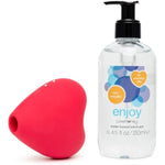 Heart Pleasure Air Clitoris Sucker & Enjoy Water Based Lube 8.5 Fl Oz - Couple Sex Toys Bundle