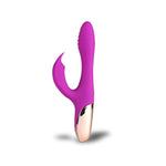 Skyler Usb Rechargeable Silicone Bendable Rabbit Vibrator- Purple