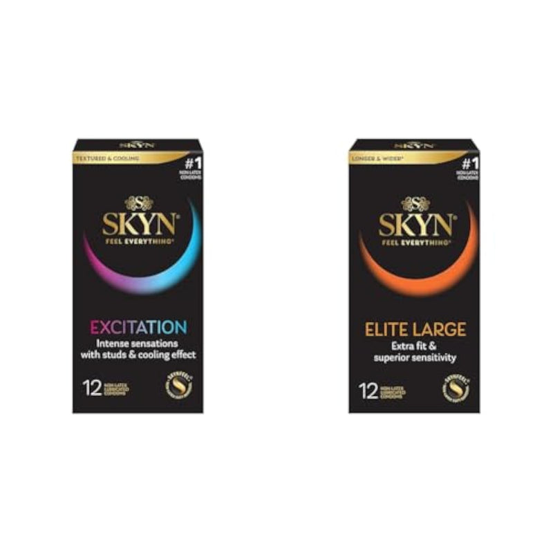 Excitation 12 Count Lubricated Condoms And Elite Large 12 Count Non-Latex Condoms