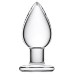 Glass Anal Butt Plug Glass Trainer With Large Base - Glass Ball 1.96 Inch Diameter Butt Plug - Clear Anal Toys G Spot Stimulation Prostate Massager For Men Women